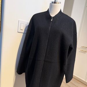 Cos Black Wool Classic Zippered Exposed Seam Detail. Size 12